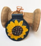Up-cycled Sunflower key ring or bag charm.  - Image 2