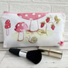 Toadstools and snail make up bag, cosmetic bag