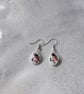 Handmade polymer clay melted snowman earrings - Image 1