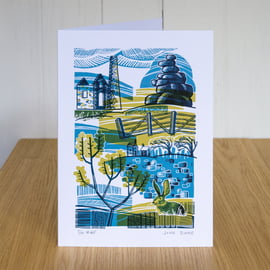 "Tin Mine" greetings card, blank inside