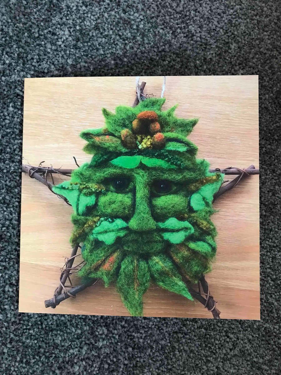 Green man greetings card 