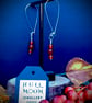 Red agate drop dangly earrings with large Sterling Silver safety hooks  - Image 2