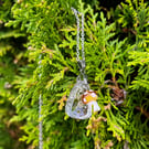 Floral Forget-me-Not Resin & Mushroom Necklace