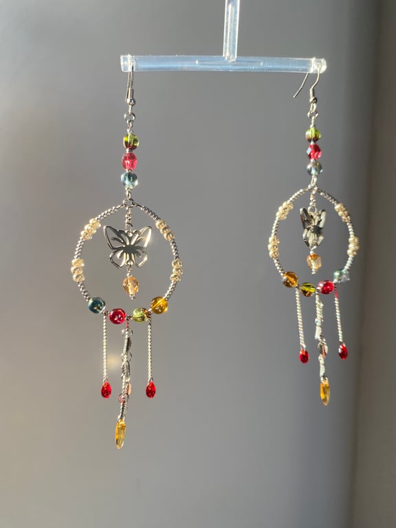 Augustina - Very Long Butterfly Earrings 