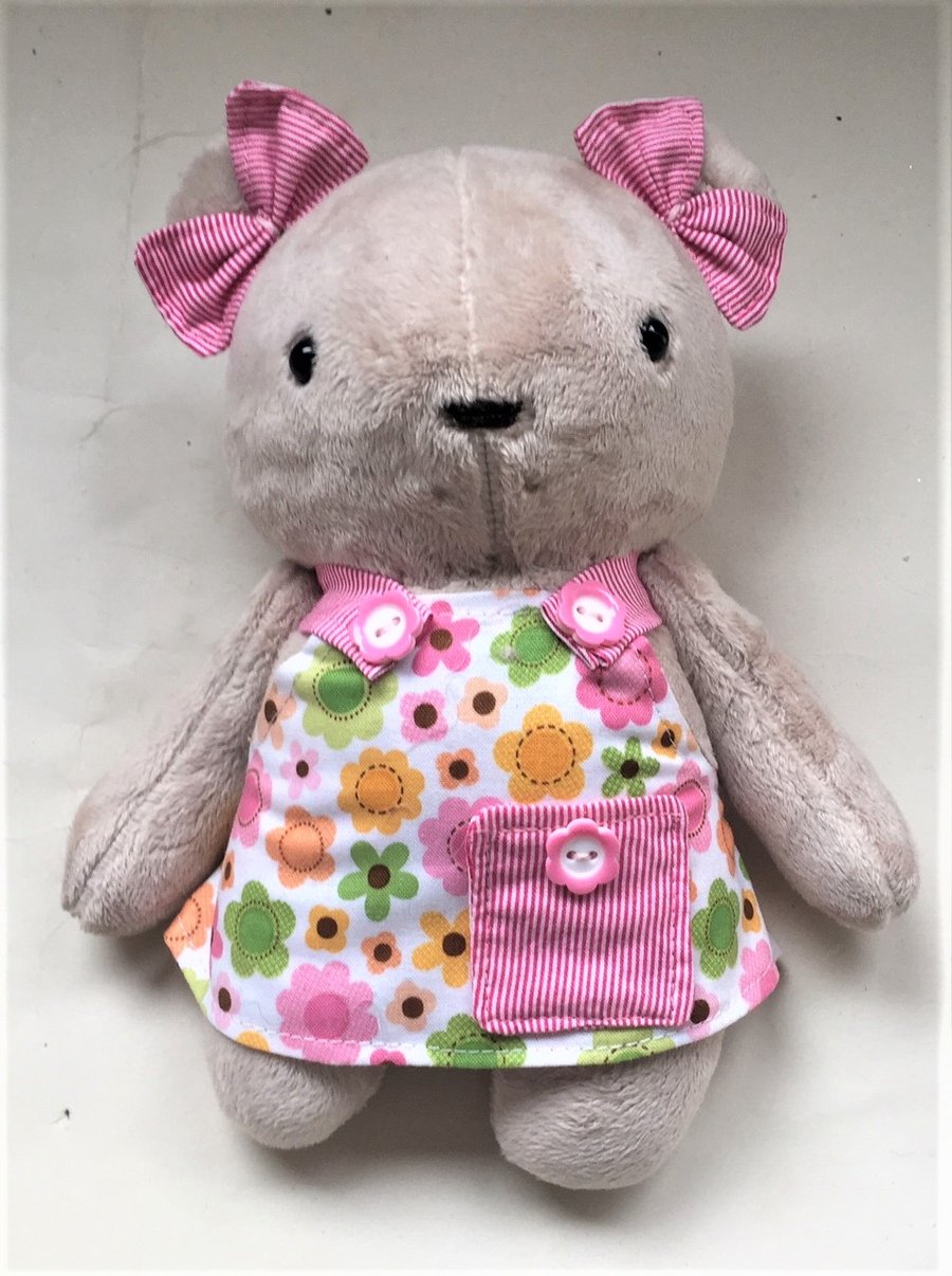 Teddy Bear in pinafore dress