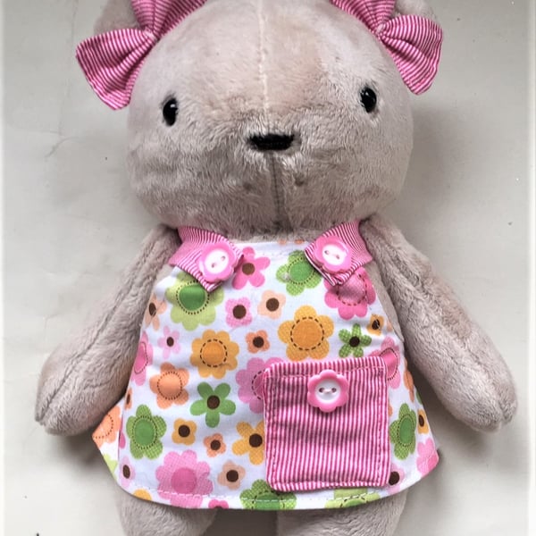Teddy Bear in pinafore dress
