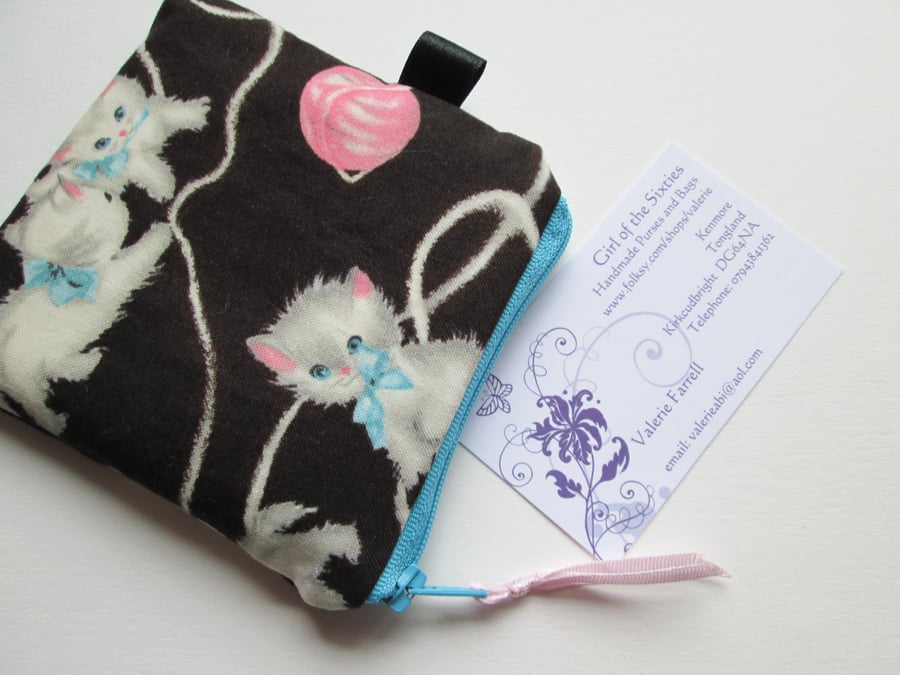Coin Purse with Pretty Little Pussy Cats
