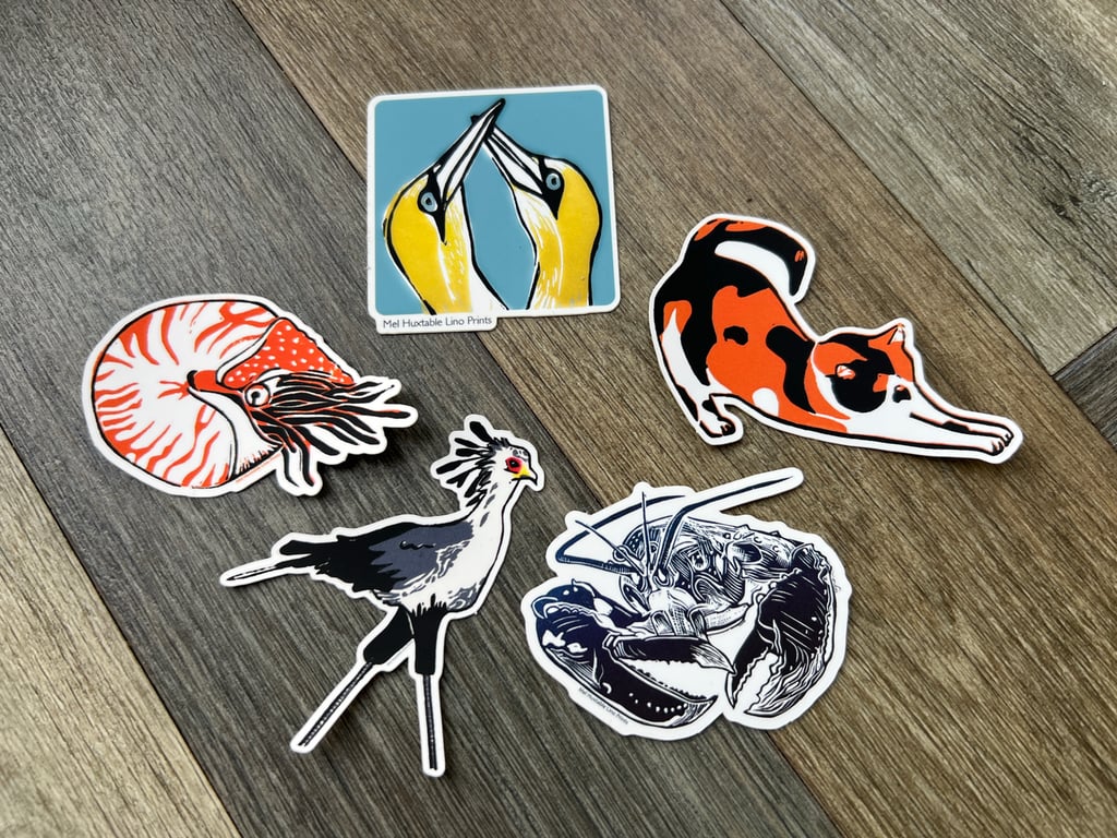 "Pepper and pals" set of 5 vinyl stickers