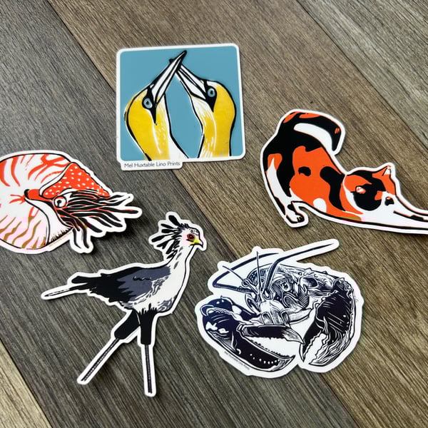 "Pepper and pals" set of 5 vinyl stickers