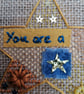 ‘You are a star’ embroidered art hoop - Image 3