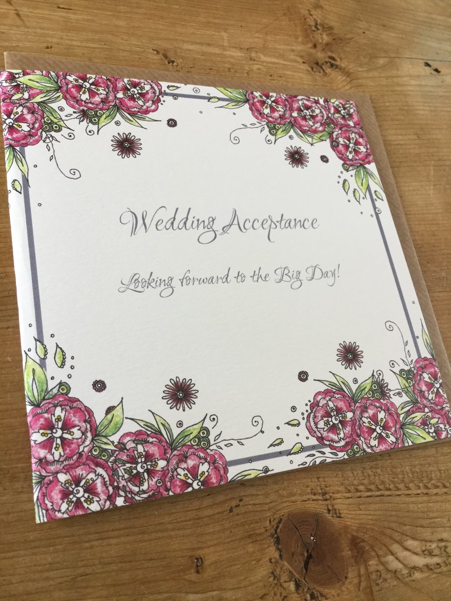 Wedding invite acceptance card 