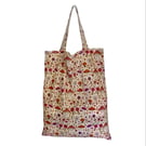 Mushroom Reusable Shopping Bag - Floral Tote Bag - Handmade Fabric Shopper