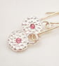 Sterling Silver Pink Tourmaline Earrings  - Image 1