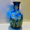 A hand painted and fired glass vase by Andrew Jenkins 