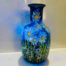 A hand painted and fired glass vase by Andrew Jenkins 