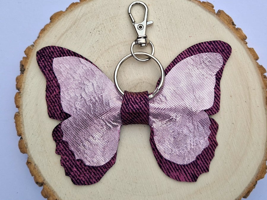 Leather Butterfly Bag Charm
