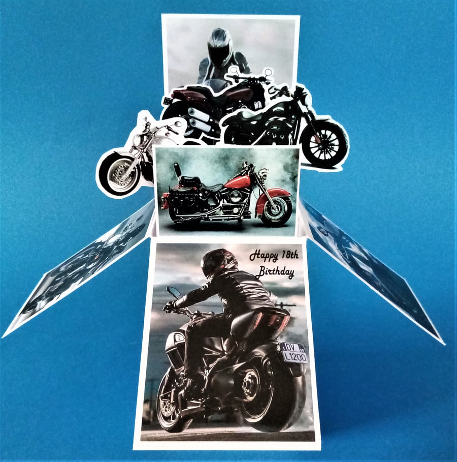 Boy's 18th Birthday Card with Motorbikes