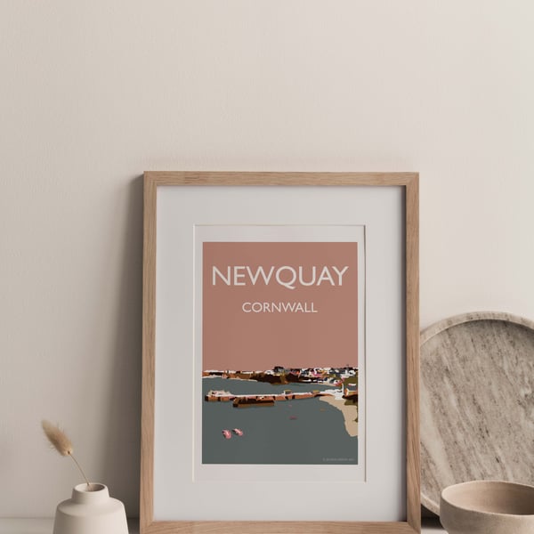 Newquay Cornwall Giclee Travel Print