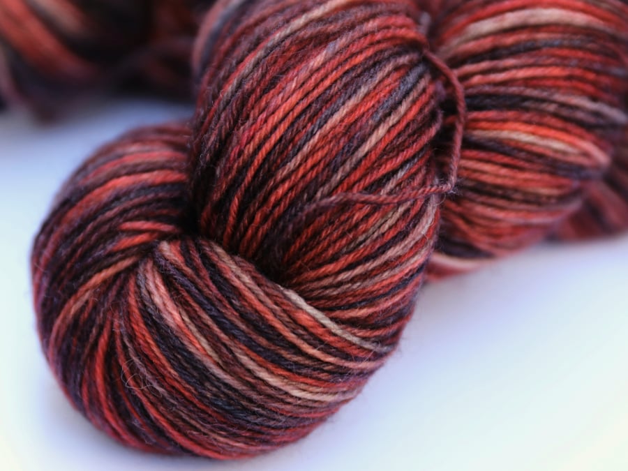 SALE: Charred - superwash wool-nylon 4 ply yarn