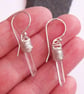 Quartz Crystal Earrings , Wire Wrapped Singing Quartz Crystal , Sterling Silver - Image 1