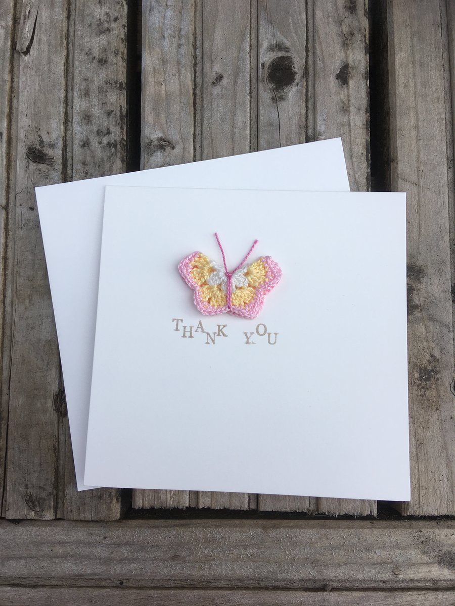 Crochet butterfly  card