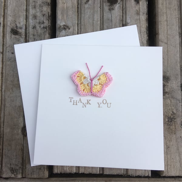 Crochet butterfly  card