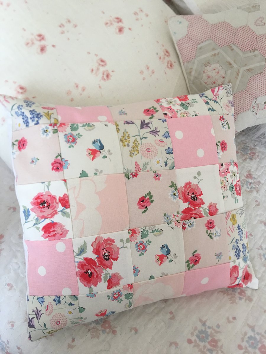 Patchwork cushion cover in Cath Kidston  Cotton  fabrics 