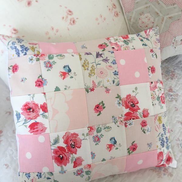 Patchwork cushion cover in Cath Kidston  Cotton  fabrics 