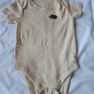 hedgehog, baby vest, age 9-12 months, hand embroidered