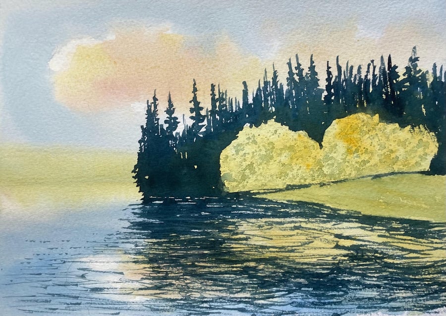 Cod beck sunset - Osmotherly (Original Watercolour)  