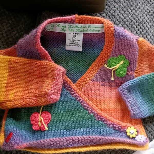 Hand Knitted childrens ballerina style cardigan 