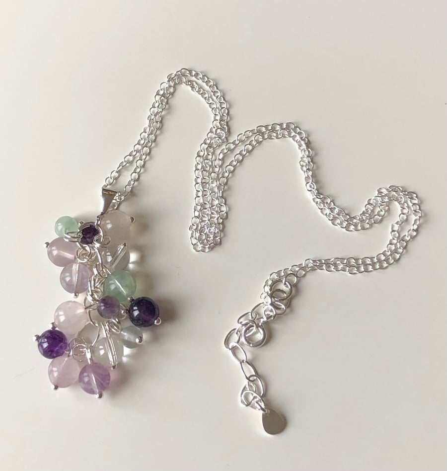 Agate cluster necklace
