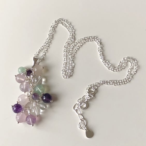 Agate cluster necklace