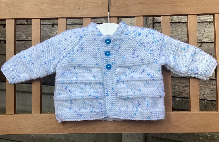 Baby cardigan hand knitted 0-6 months
