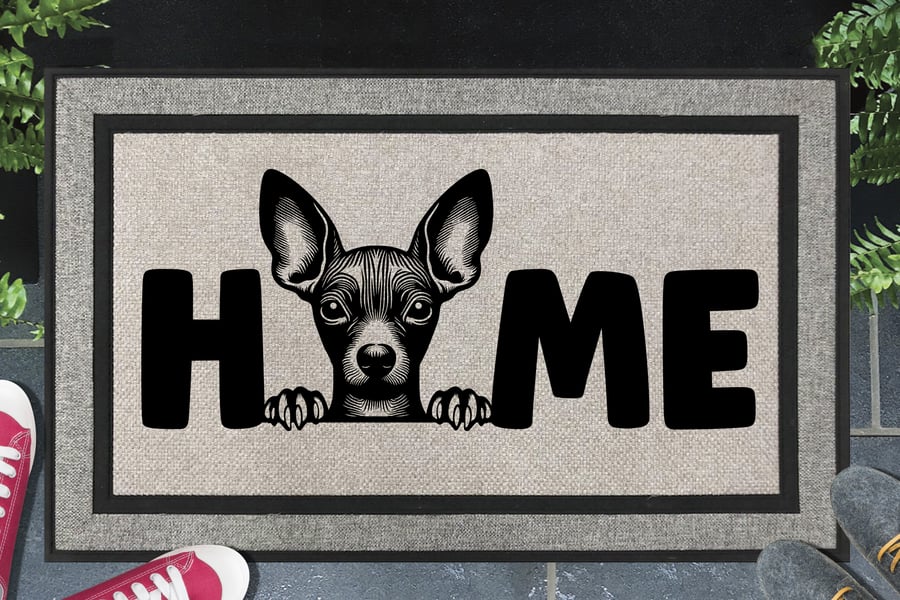 Xoloitzcuintle Dog Home Door Mat No.3 - All Weather - Hairless Dog Doormat 