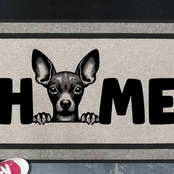 Xoloitzcuintle Dog Home Door Mat No.3 - All Weather - Hairless Dog Doormat 
