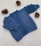 Bobble Sleeve Cardigan - Handmade Crochet Baby & Children's Cardigan