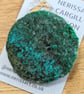 Green Moss Abstract Embellished Recycled Textile 50mm Brooches  - Image 3