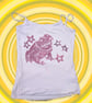 Handprinted lino jester toad upcycled tank top small