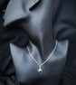 Silver pendant with green agate - Image 1