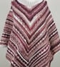 Nordic Queen Crochet Poncho, Cowl Neck V-Stitch Chevron Wrap - Image 3