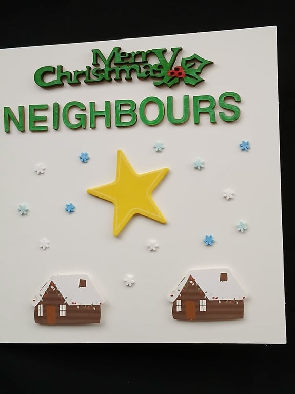 Handmade, neighbours christmas card 