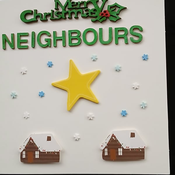 Handmade, neighbours christmas card 
