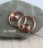 Copper Sleeper Hoops Spiral Detail Spiral Earrings - Image 9