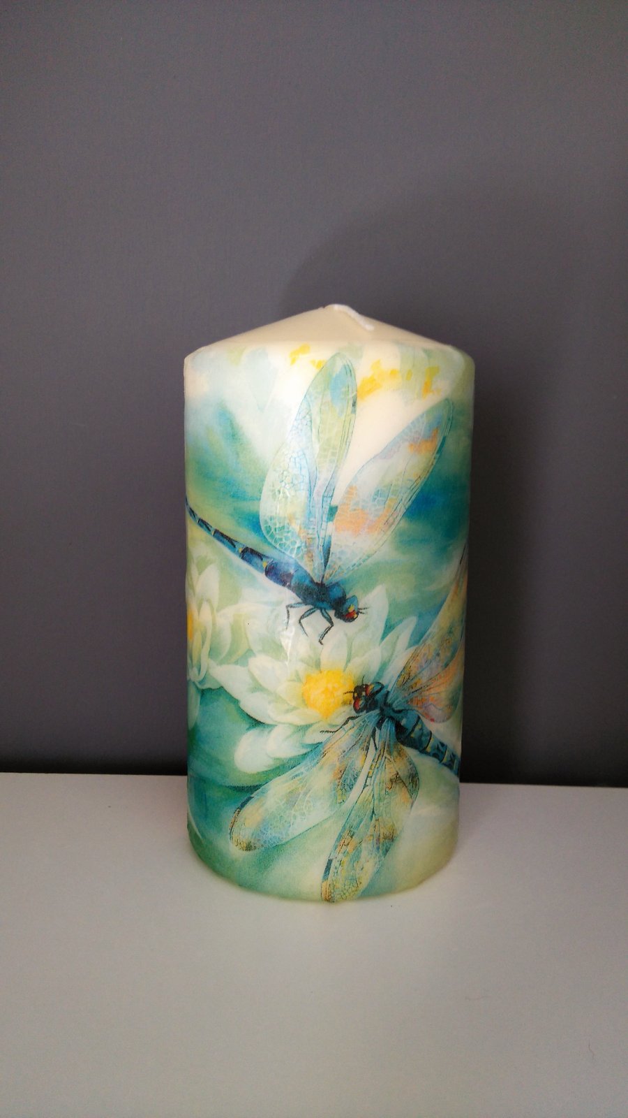 blue dragonfly candle