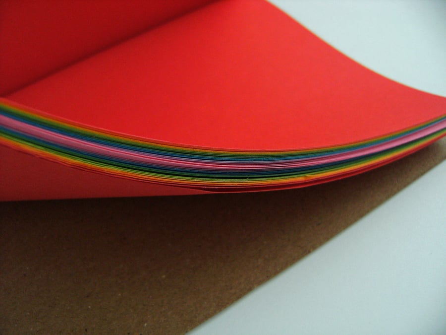 Rainbow A5 Journal Hand Made Notebook - Bright Colours. Free UK Shipping