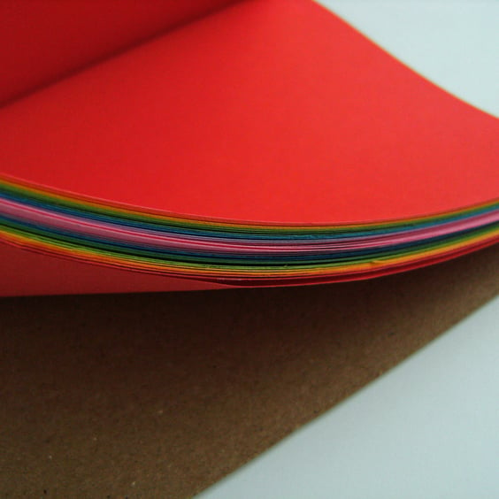 Rainbow A5 Journal Hand Made Notebook - Bright Colours. Free UK Shipping