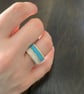 Colourful sky blue beaded ring - Image 2