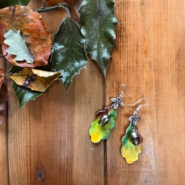 Oak leaf earrings