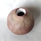 Round Textured Bud Vase, Solace Vessel, Wabi Sabi Pottery, Rustic Home Decor